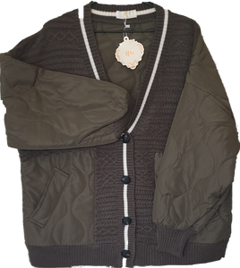 Jannica Knit Puffer Style Cardigan Jacket HQ Fashion 