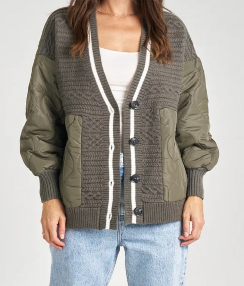 Jannica Knit Puffer Style Cardigan Jacket HQ Fashion 