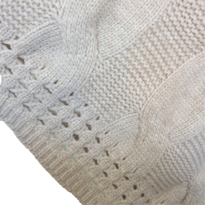 Knit Poncho With Faux Fur Neck Trim IVYS 