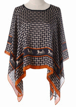Load image into Gallery viewer, Poncho Style Silk Feel Print Top Inspire By Zizu 