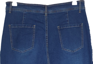 Wakee Denim Wide Leg Jeans With Front Pocket Detail 