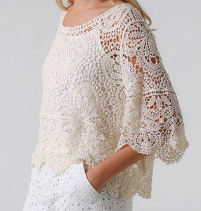 Lace Look Crochet Design Top Isabella The Label 