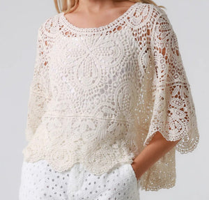 Lace Look Crochet Design Top Isabella The Label 