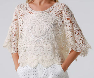 Lace Look Crochet Design Top Isabella The Label 