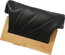 Load image into Gallery viewer, Black Leather And Timber Clutch Moy Tasmania 