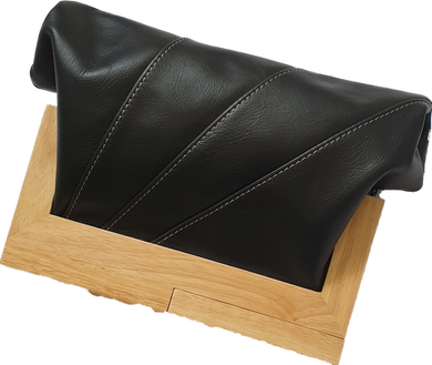 Black Leather And Timber Clutch Moy Tasmania 