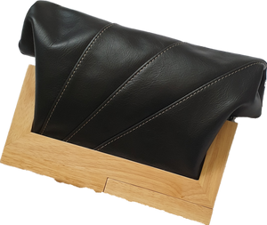 Black Leather And Timber Clutch Moy Tasmania 