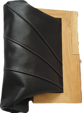 Load image into Gallery viewer, Black Leather And Timber Clutch Moy Tasmania 