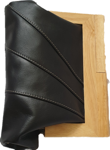 Black Leather And Timber Clutch Moy Tasmania 