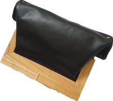 Load image into Gallery viewer, Black Leather And Timber Clutch Moy Tasmania 