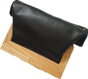 Black Leather And Timber Clutch Moy Tasmania 