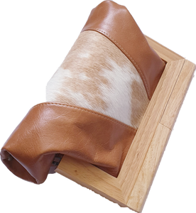 Caramel Leather And Cowhide Timber Clutch Moy Tasmania 