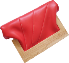 Load image into Gallery viewer, Chilli Leather And Timber Clutch Moy Tasmania 