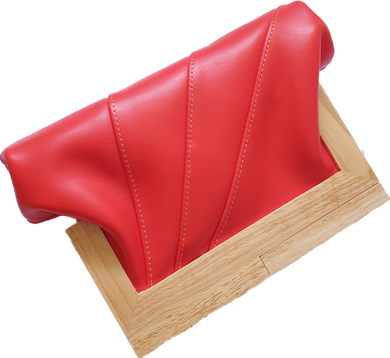 Chilli Leather And Timber Clutch Moy Tasmania 