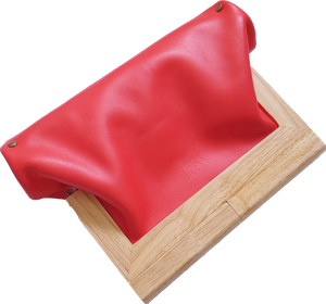 Chilli Leather And Timber Clutch Moy Tasmania 