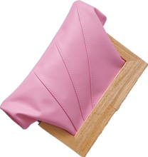 Load image into Gallery viewer, Pink Leather And Timber Clutch Moy Tasmania 