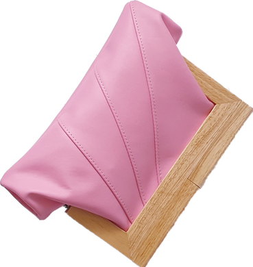 Pink Leather And Timber Clutch Moy Tasmania 
