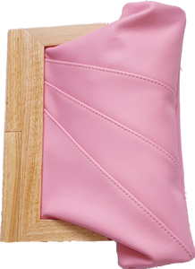 Pink Leather And Timber Clutch Moy Tasmania 