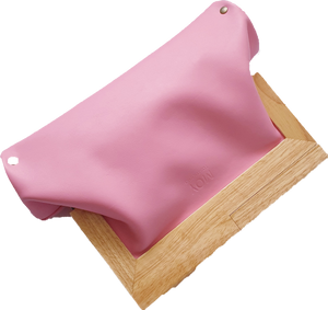 Pink Leather And Timber Clutch Moy Tasmania 