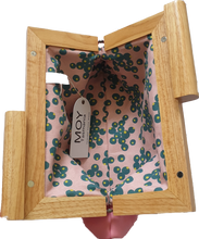 Load image into Gallery viewer, Pink Leather And Timber Clutch Moy Tasmania 