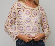 Load image into Gallery viewer, Crochet Look Floral Design Top Isabella The Label 