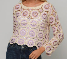 Load image into Gallery viewer, Crochet Look Floral Design Top Isabella The Label 