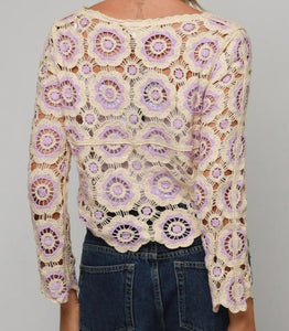 Crochet Look Floral Design Top Isabella The Label 