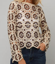 Load image into Gallery viewer, Crochet Look Floral Design Top Isabella The Label 