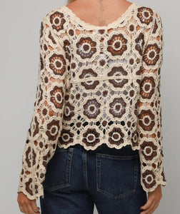 Crochet Look Floral Design Top Isabella Label 