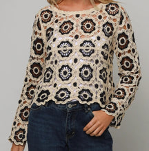 Load image into Gallery viewer, Crochet Look Floral Design Top Isabella The Label 