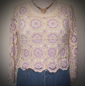 Crochet Look Floral Design Top Isabella The Label 