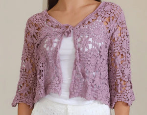 Front Tie Lace Look Bolero Shrug Isabella The Label 