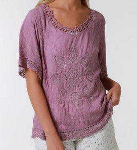 Cotton Top With Flower Cut Out Detail Isabella The Label 