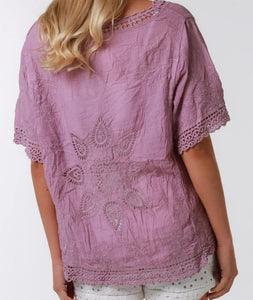 Cotton Top With Flower Cut Out Detail Isabella The Label 