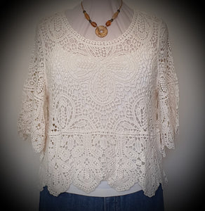 Lace Look Crochet Design Top Isabella The Label 