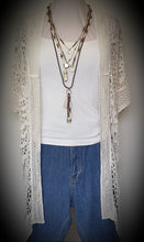 Load image into Gallery viewer, Longer Length Crochet Lace Design Cardi Isabella The Label 