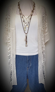 Longer Length Crochet Lace Design Cardi Isabella The Label 