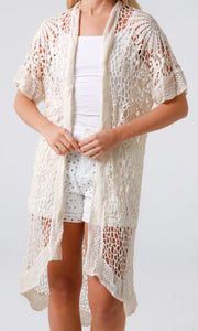 Longer Length Crochet Lace Design Cardi Isabella The Label 