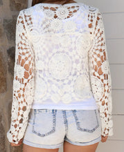 Load image into Gallery viewer, Button Front Crochet Lace Cardi Isabella The Label 