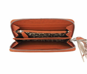 Cadelle Leather Wallet With Leopard Print Panel 