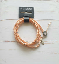 Load image into Gallery viewer, Pink Peach Beaded Wrap Bracelet Hultquist 