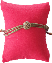 Load image into Gallery viewer, Classic Khaki Cord Bracelet With Crystals Hultquist Copenhagen AU 