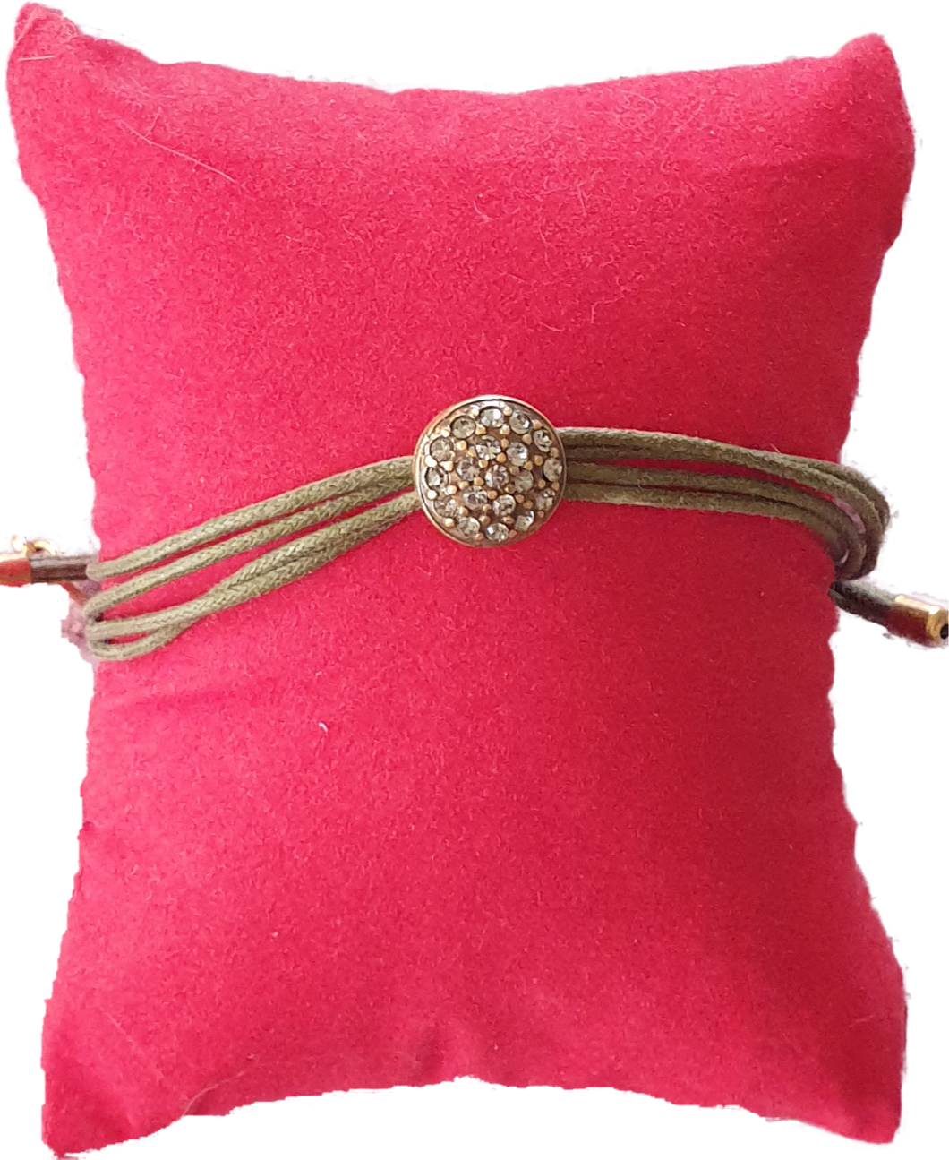 Classic Khaki Cord Bracelet With Crystals Hultquist Copenhagen AU 