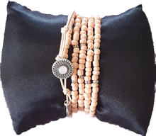 Load image into Gallery viewer, Pink Peach Beaded Wrap Bracelet Hultquist 