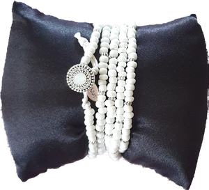 White Beaded Wrap Bracelet Hultquist 