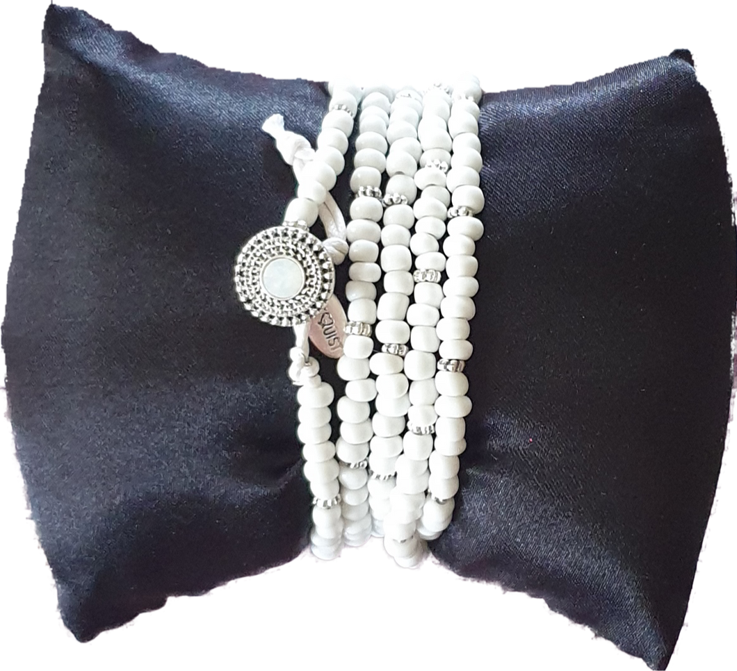 White Beaded Wrap Bracelet Hultquist 