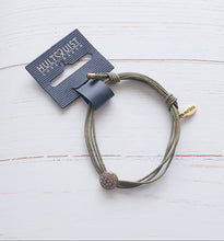 Load image into Gallery viewer, Classic Khaki Cord Bracelet With Crystal Hultquist Copenhagen AU 