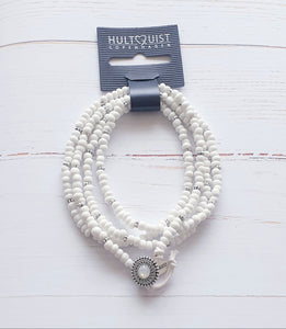 White Beaded Wrap Bracelet Hultquist 