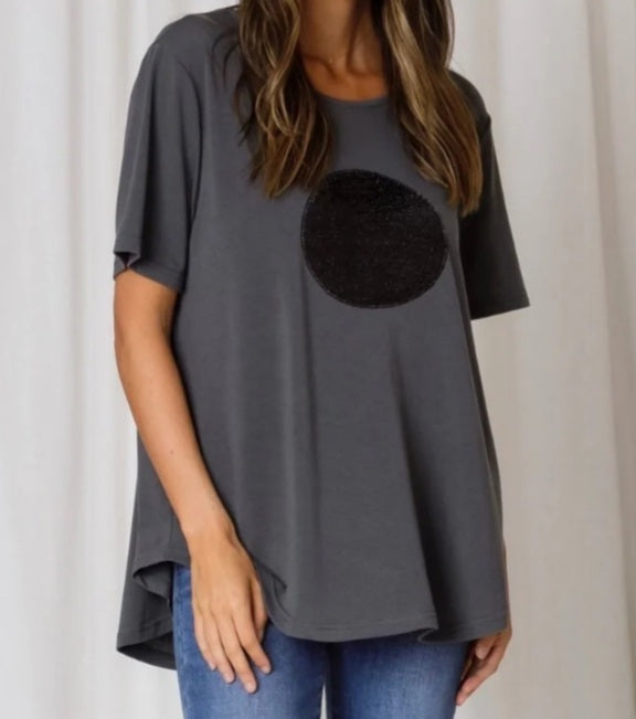 Ava Sequin Circle Tee Love Lily The Label 