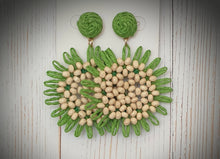 Load image into Gallery viewer, Green Daisy Design Earrings Enhance Accessories 